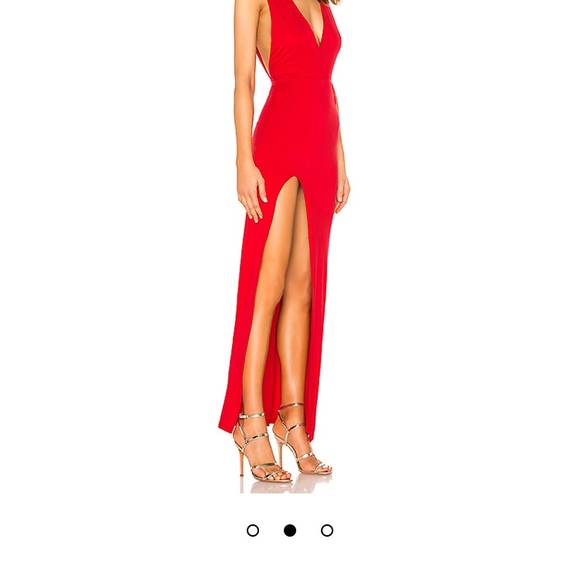 Red Deep V Dress - Picture 2 of 10